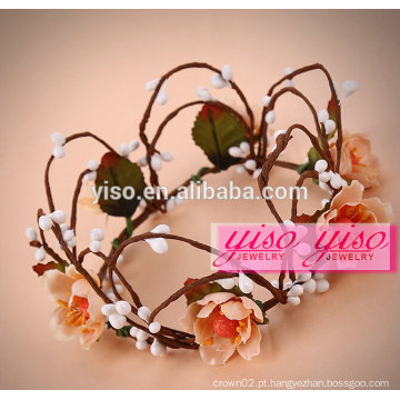 Custom flor artificial casamento designer casamento flor menina tiara